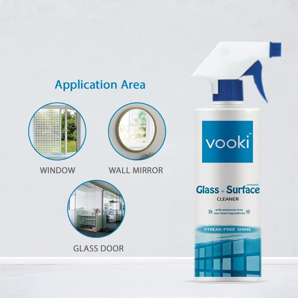 Vooki Ecofriendly Smooth Glass Surface Cleaner, Non-Toxic, for All Types of Glass Surfaces, 500ml - (Pack of 2)… view 2