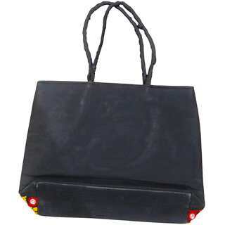 eco-friendly cotton handbag for women shopping, college and daily carry bag Multipurpose Bag (Black, 7 L) view 2