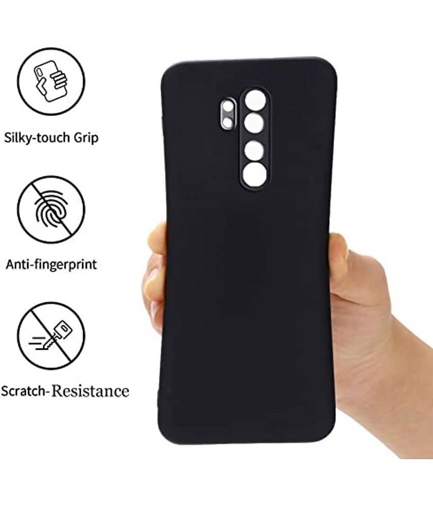 ZAMN - Black Silicon Plain Cases Compatible For Xiaomi Redmi Note 8 Pro ( Pack of 1 ) view 2