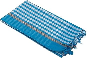Dark blue Checkered Cotton Bath Towel view 2