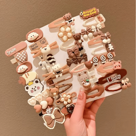 14pcs Cute Cartoon Hair Clips Set view 2