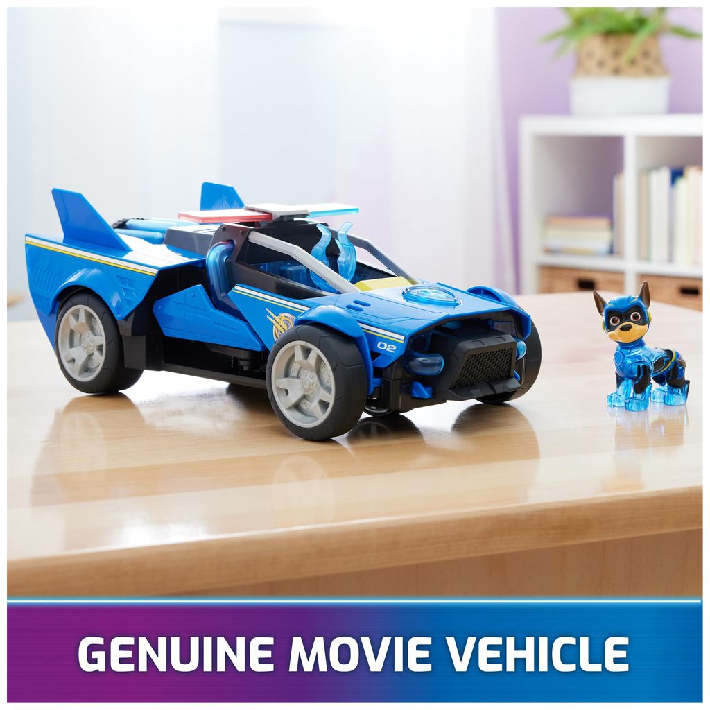 Paw Patrol: The Mighty Movie, Chase's Transforming Cruiser With Mighty Pups Action Figure, Lights and Sounds, Kids Toys for Boys & Girls 3+ view 2