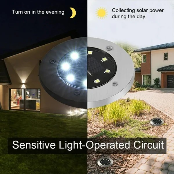 Solar Powered LED Garden Lights (4 Pcs) view 2
