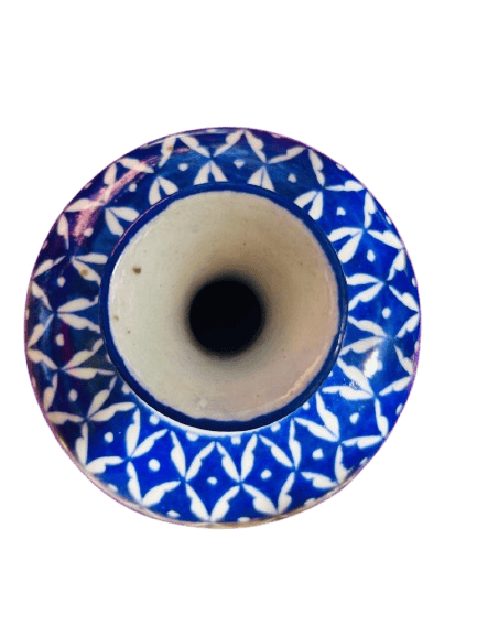 Blue and White Ceramic Pomegranate Shaped Vase (Blue Pottery) view 2