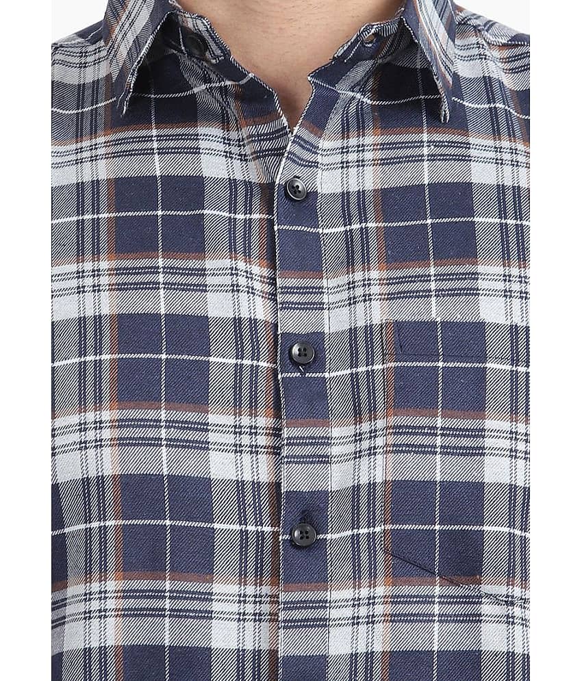 TrendiVastra Cotton Blend Slim Fit Checks Full Sleeves Men's Casual Shirt - Multicolor ( Pack of 1 ) view 2