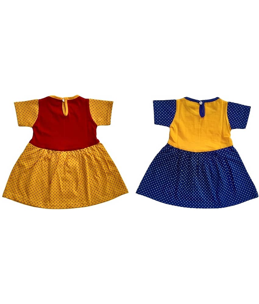 TRITI Baby Girls Cotton Blend Frocks ( Red & Green ) view 2