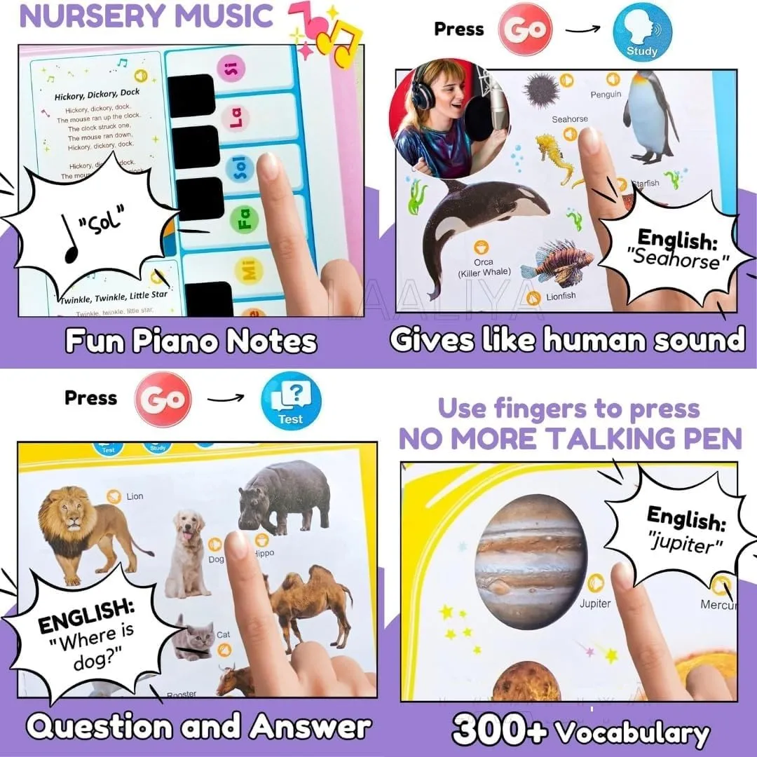 Braintastic Interactive English Word Sound Book for Kids | Talking Musical Learning Book with 13 Themes and 300 Plus Words | Educational Sound Book for Toddlers Age 3 Years and Above view 2
