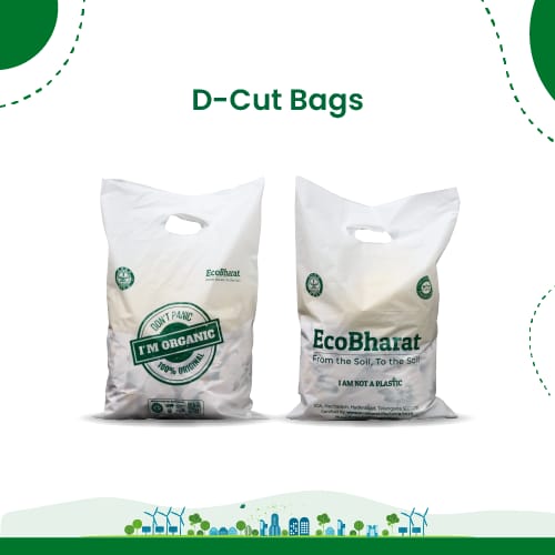 Biodegradable and Compostable D-cut Carry Bags|10x14 (140pieces)|Shooping Bags, Carry Bags, Grocery Bags|