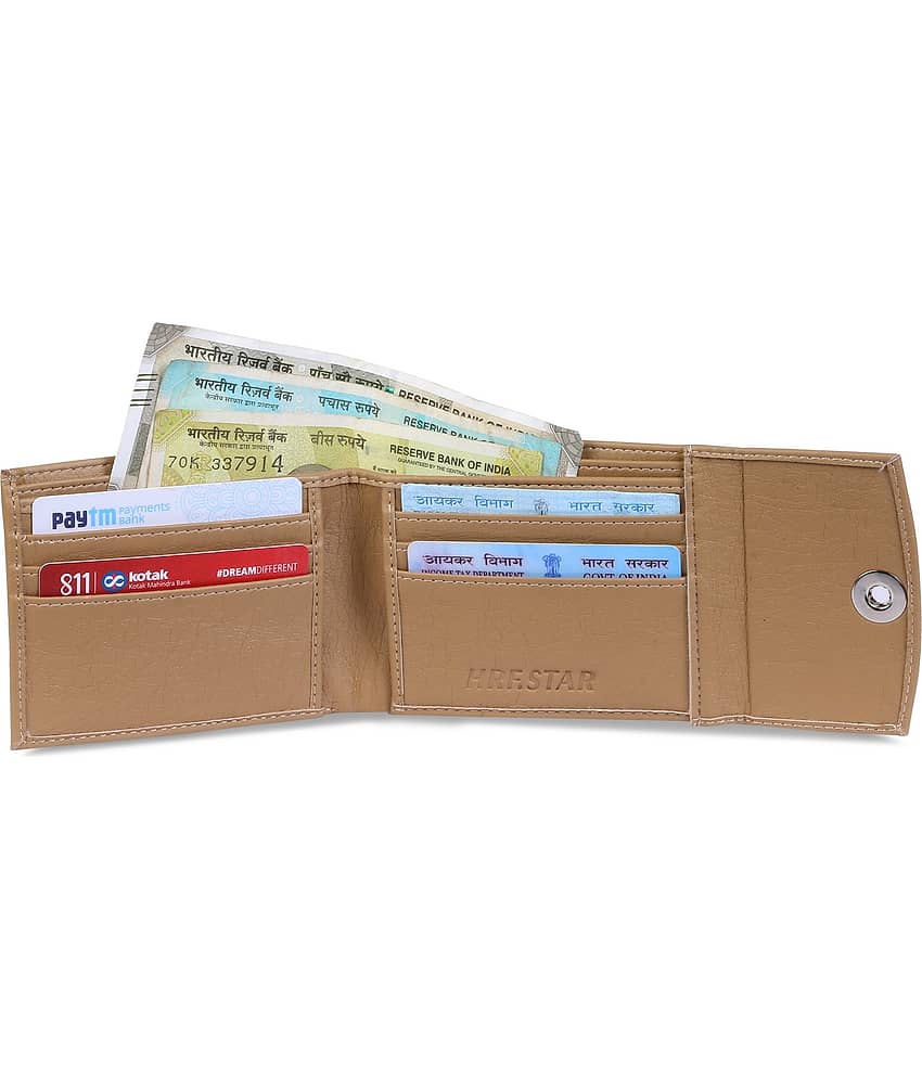HRFSTAR 100% Leather Solid Men's Money Clipper With 6 Slots For Card ( Beige , Pack of 1 ) view 2