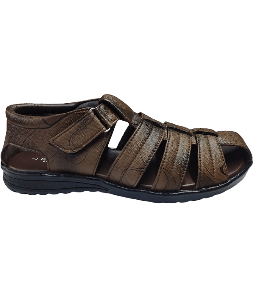 RAGE GAZE FISHERMAN BROWN HALF SHOE - Brown Men's Sandals view 2