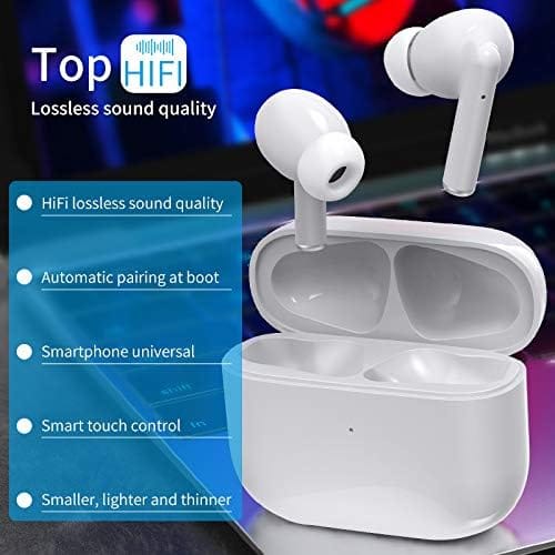 White Tws Wireless Immersive Sound, Noise - Canceling And Waterproof For Immersive Wireless Audio view 2