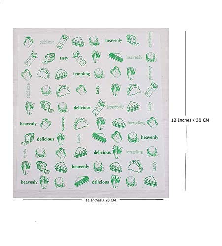 12" x 11" Heavenly Hamburger, Hot Dog, Taco, Sandwich, Food Wrapping Paper (Pack of 100)