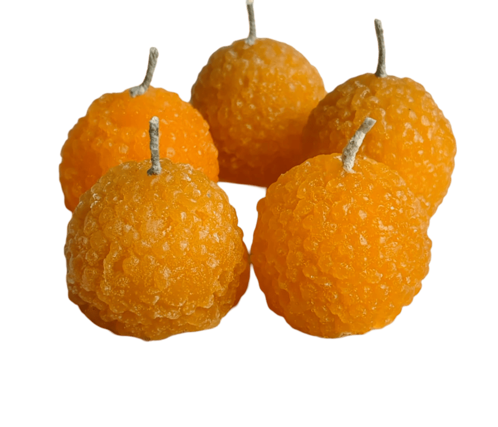 Orange Laddu Candle (Set of 5) view 2