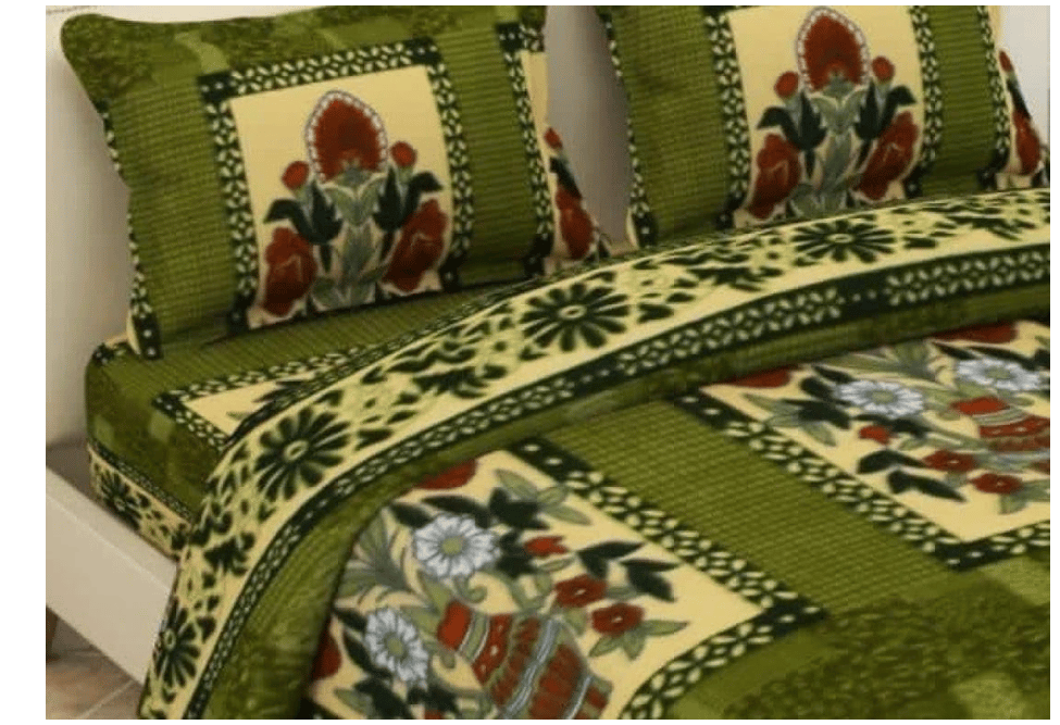 ELOHIM Warm Bedsheets for Winter Double Bed with 2 Pillow Covers | Woolen Bedsheets | AC Blankets | Bedsheets King Size,90x100 Inch (Green) view 2