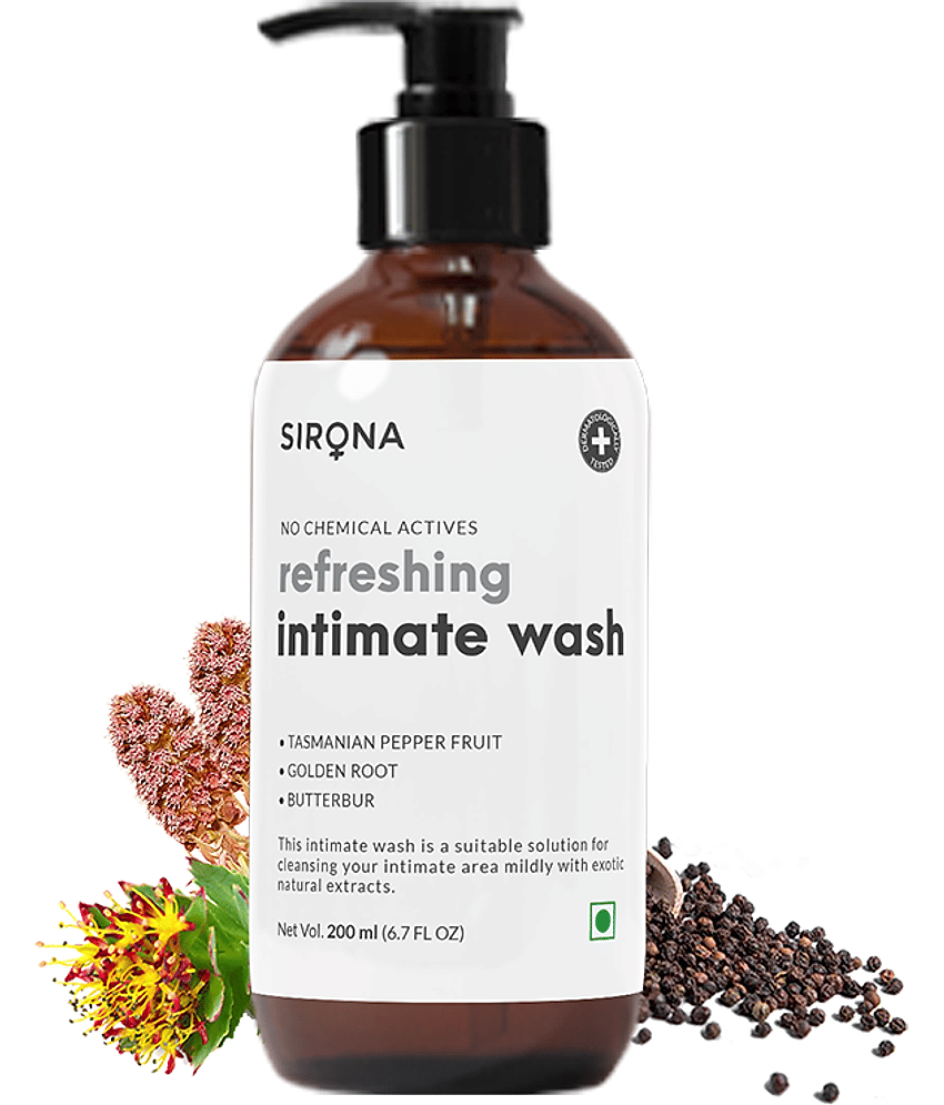 Sirona Natural Intimate Wash for Men and Women - 200 ml | with 5 Magical Herbs, Olive Oil, Tea Tree Oil & Jojoba Oil view 2
