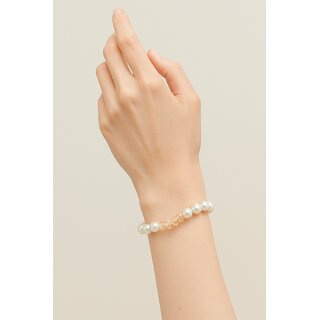 Techiefox Adjustable Bracelet with Classic Pearls and Contemporary Plastic Beads view 2