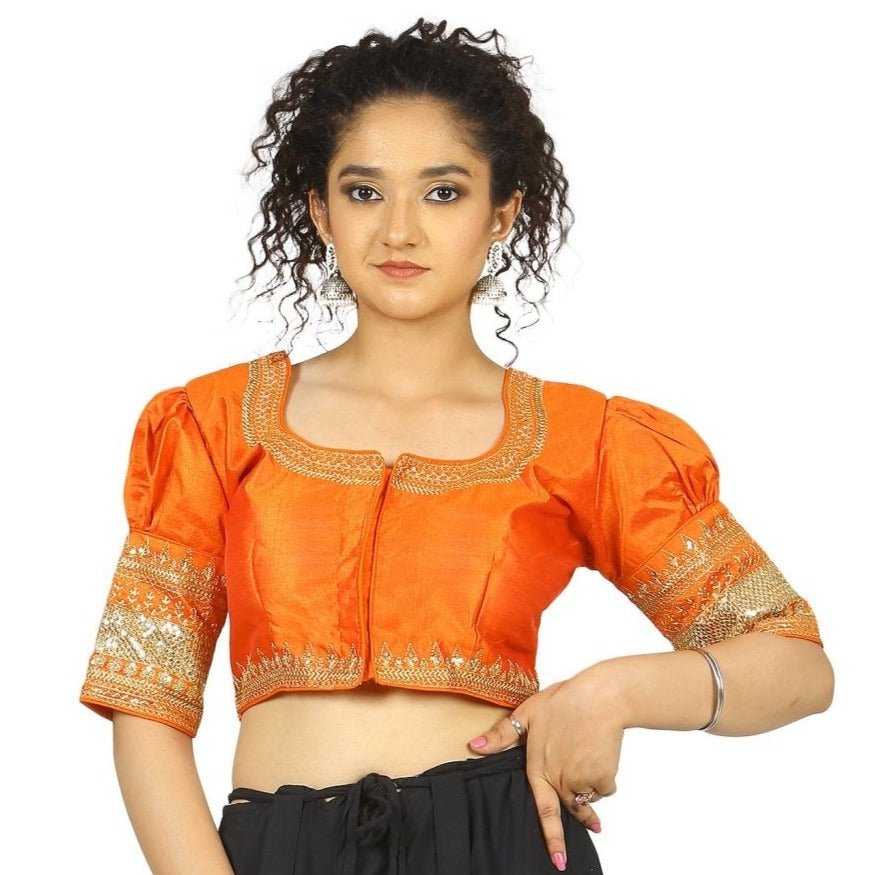 TheHangr Orange Raw Silk Blouse - 32 view 2