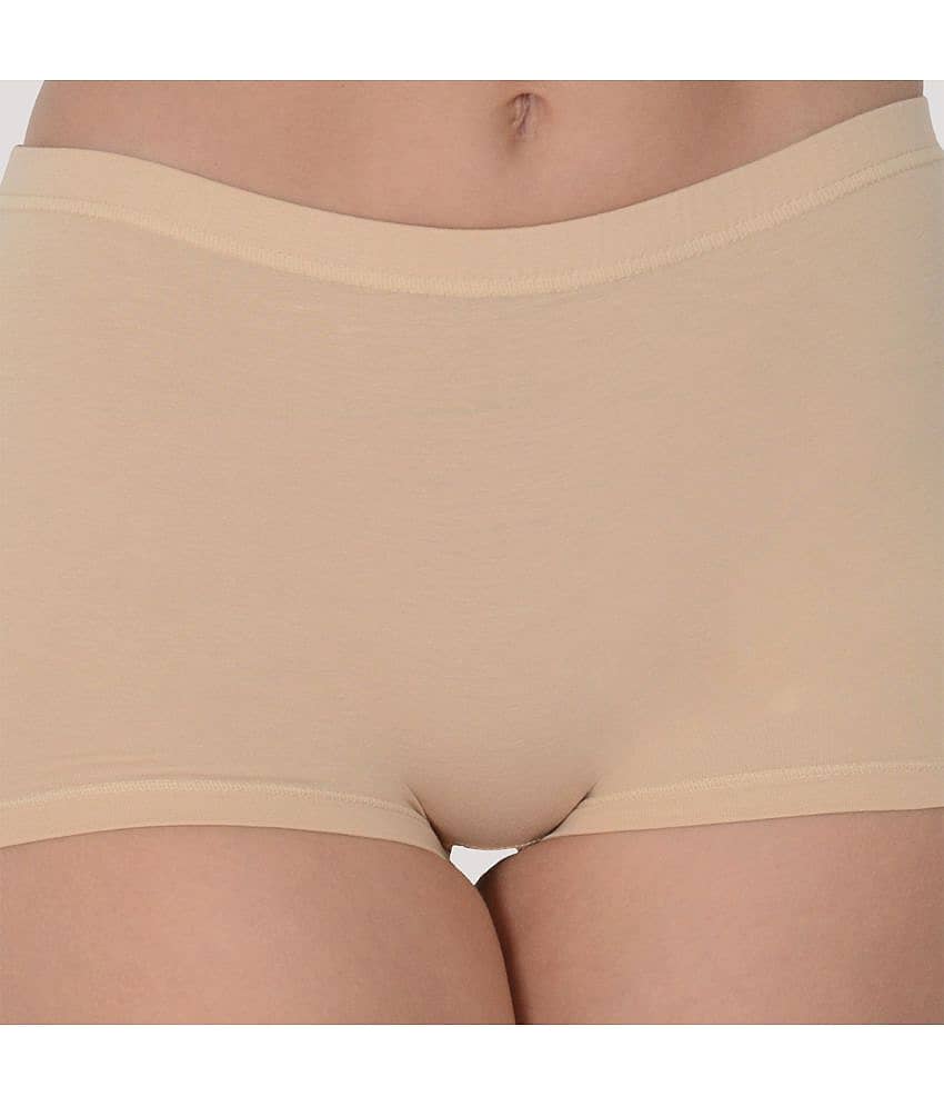 Leading Lady Pack of 2 Cotton Solid Women's Boy Shorts ( Purple ) view 2
