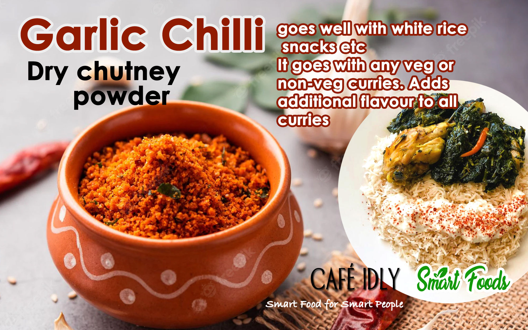 Garlic Chilli Dry Chutney Powder, 100 gm view 2