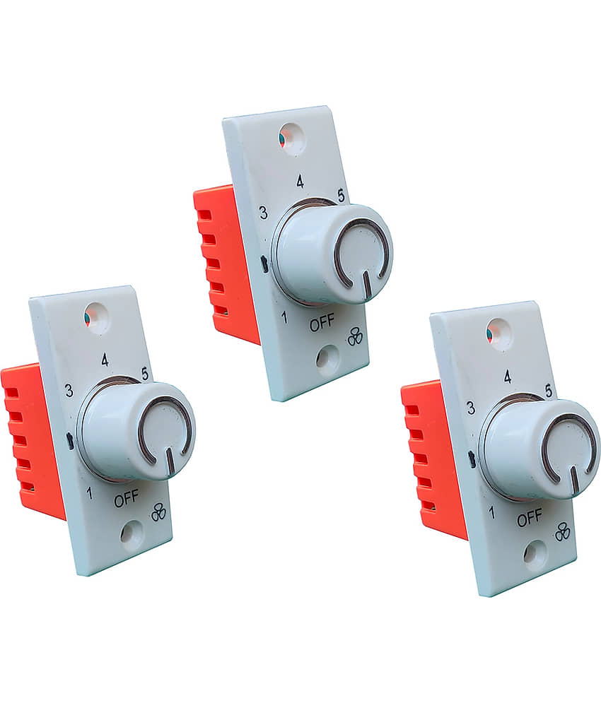 Hiru SWITCH 7 STEP - 3 PCS Fancy FAN REGULATOR for Home & Office Step-Type Button Regulator