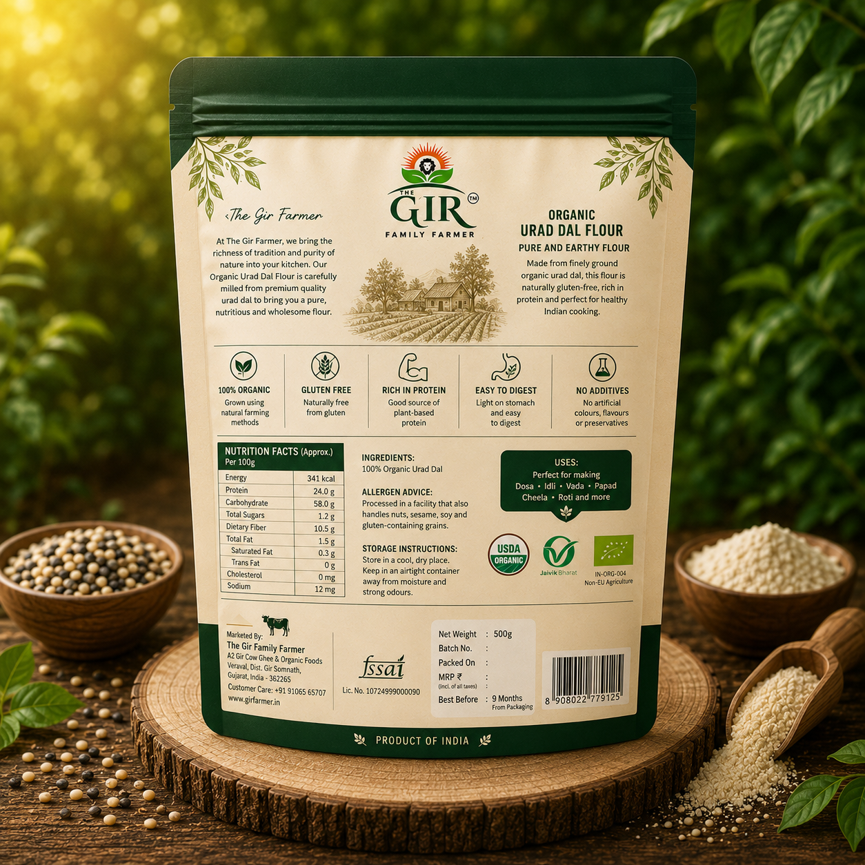 Organic Urad Dal Flour - Pure and Earthy Flour view 2