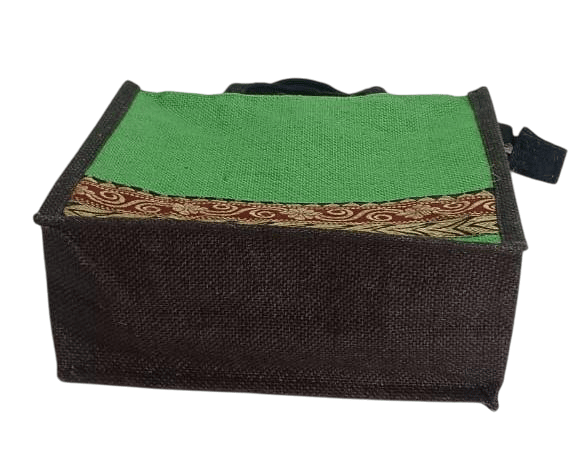 NLR RURALGreen Jute Bag with Brown Trim view 2