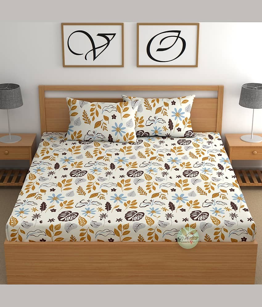 CG HOMES Cotton 1 Double Fitted Bedsheet with 2 Pillow Covers ( 220 cm x 220 cm ) , Multi view 2