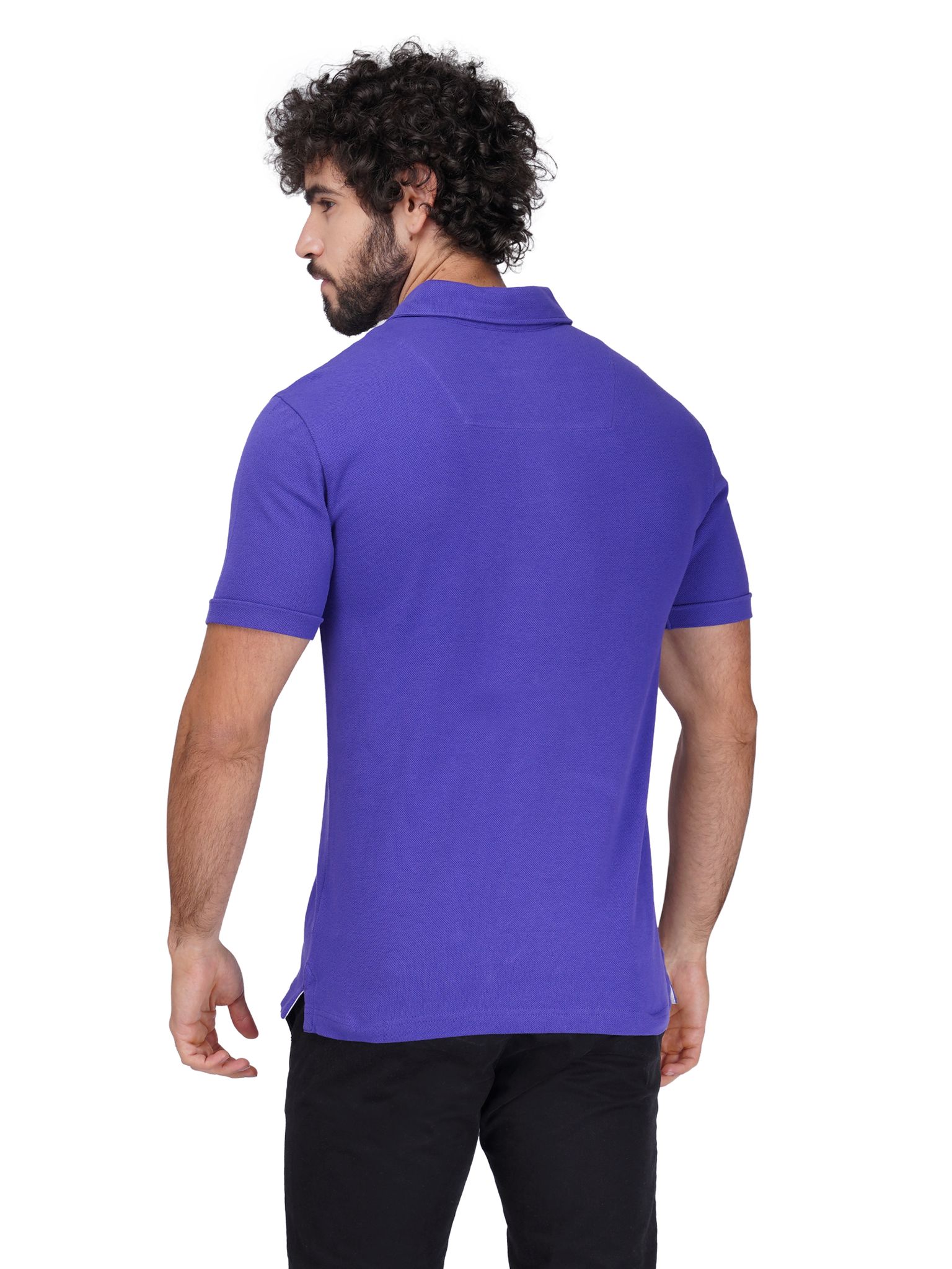 Solid Polo Shirt - PURPLE view 2