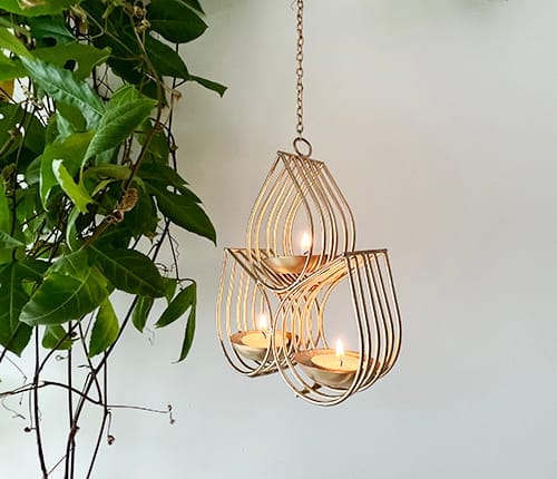 Triple Tea light hanging view 2