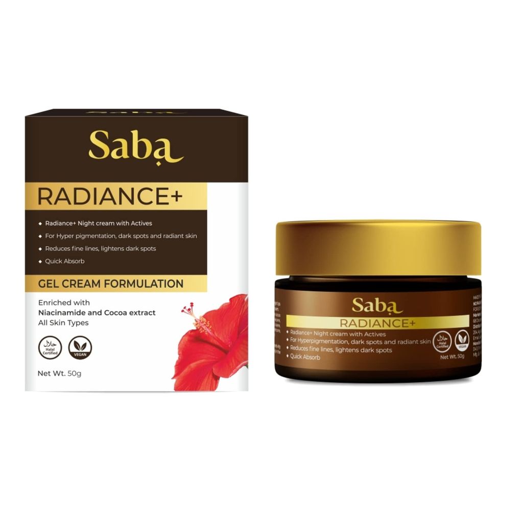 Saba Radiance+ Night Gel Cream with Niacinamide, Cocoa Extract & Actives | 50g view 2