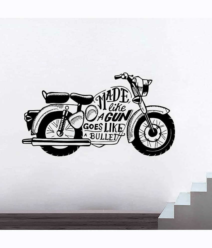 Asmi Collection Black Bike Motorbike Motivational Wall Sticker ( 50 x 90 cms ) view 2