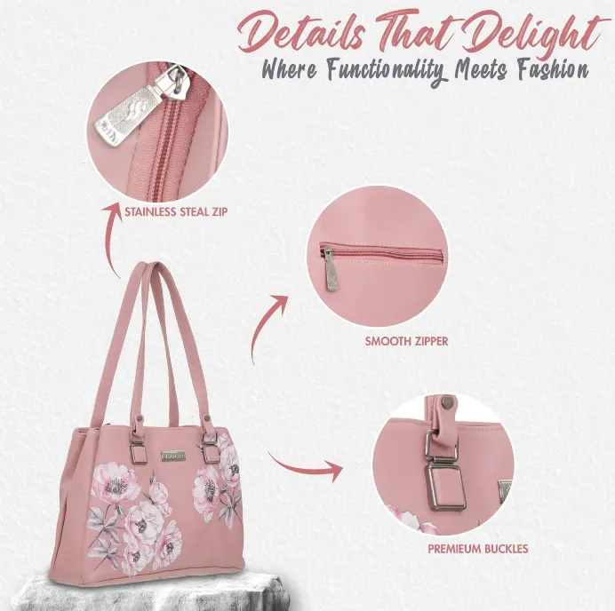 Blossom Handbag | JOTHI Women Dusty Rose Shoulder Bag view 2