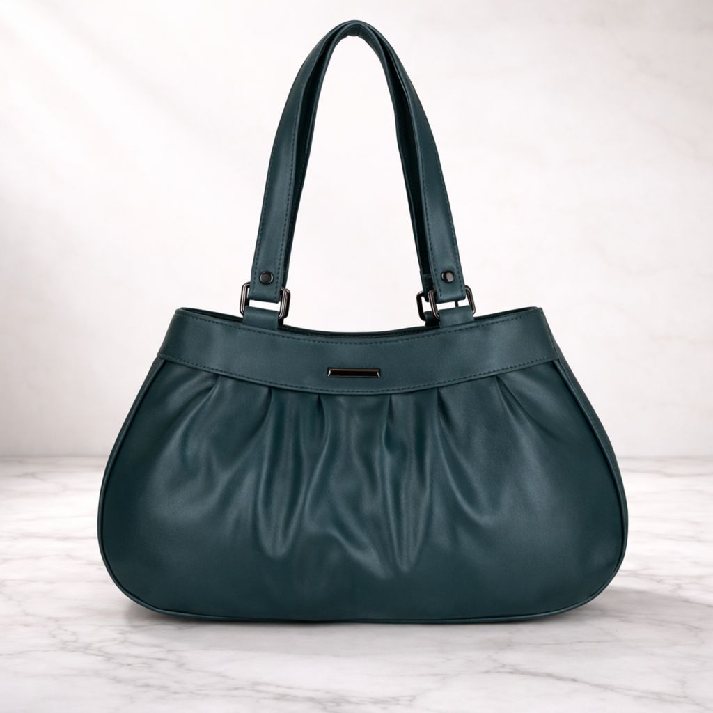 Elegant Women’s Pleated Handbag with Dual Shoulder Straps | Daily Use Stylish Purse view 2