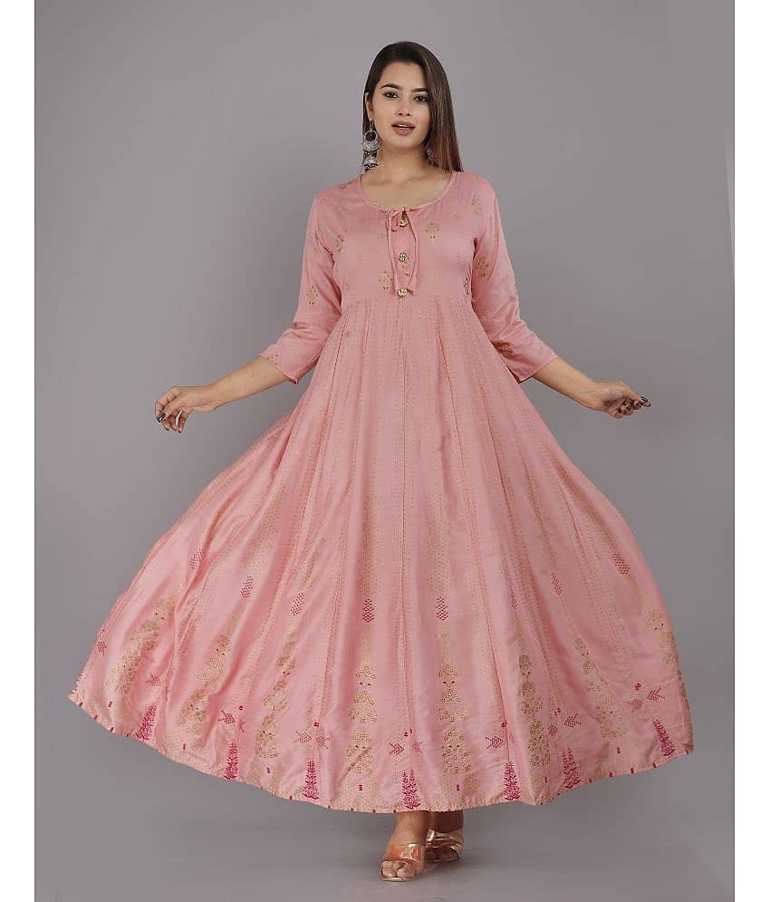 AVEITH - Wine Rayon Women's Anarkali Kurti ( Pack of 1 )