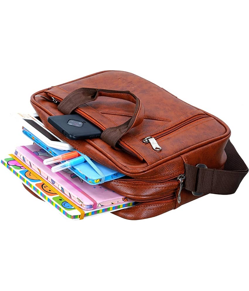 Raylan Brown Solid Messenger Bag view 2