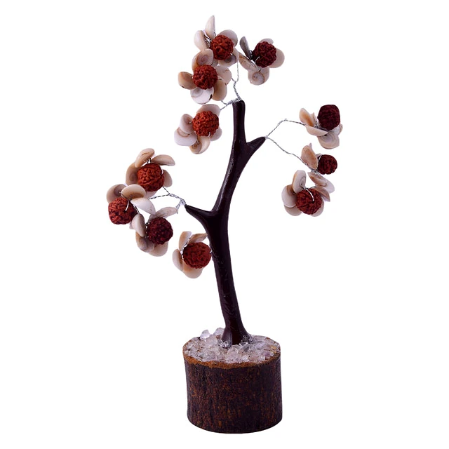 Gomti Chakra Tree with Rudraksha Beads for Good Health, Wealth & Prosperity, Home, Office, Décor(KI_111) by Krishna Impex view 2