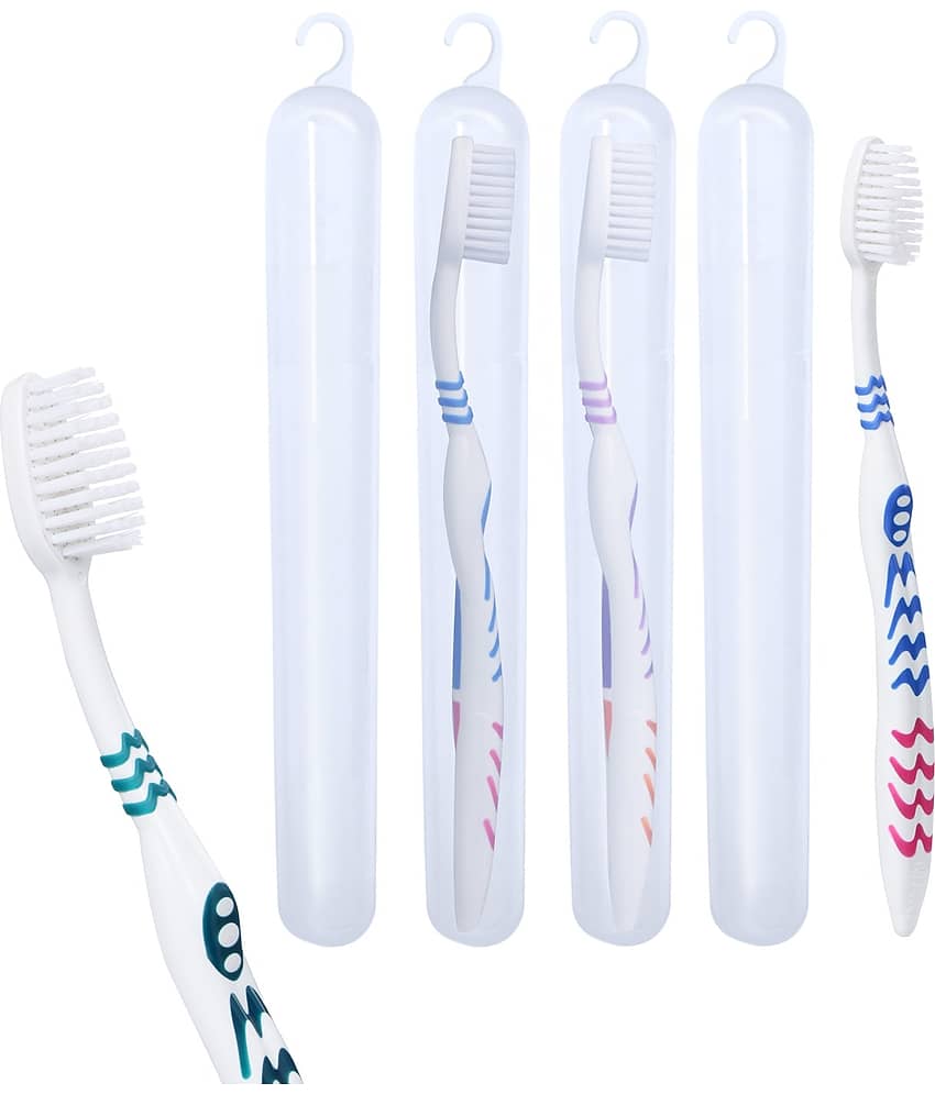 MAXI Mango Hard Toothbrush Travel Pack (Pack of 4)
