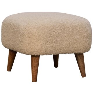 Boucle Cream Square Footstool view 2