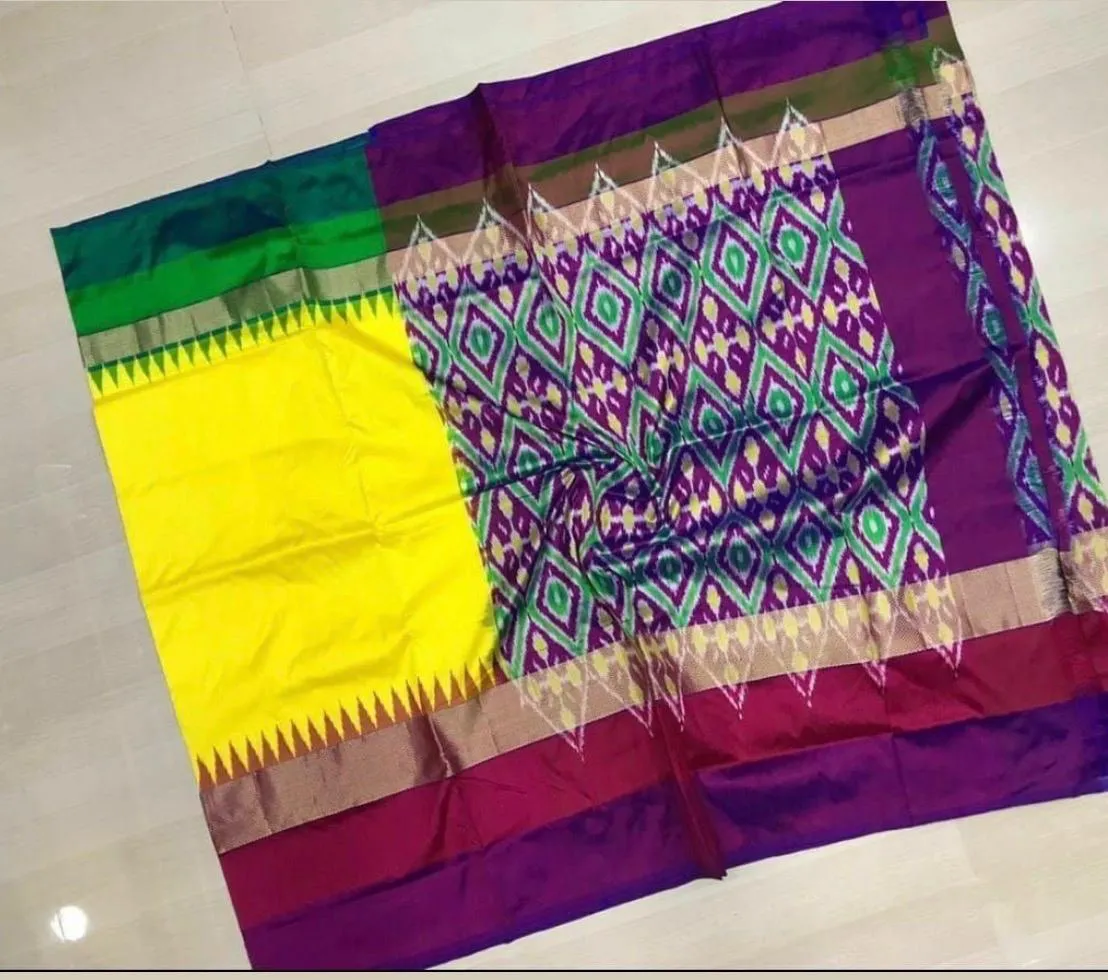 Exclusive Designer Pochampally Ikkat Silk SareeSilk Mark Certified Rich Ikkat Hand Woven Pallu & Blouse view 2