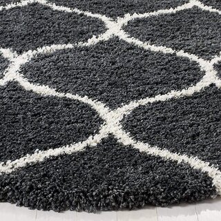 GALLERY HOME Silky Smooth Anti-Skid Shaggy Round Carpet with 2 inch Thickness (5 x 5 Round, Charcoal M1) view 2