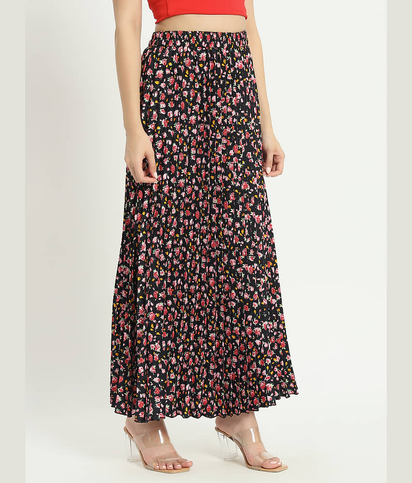 ZWERLON Black Crepe Women's A-Line Skirt ( Pack of 1 ) view 2