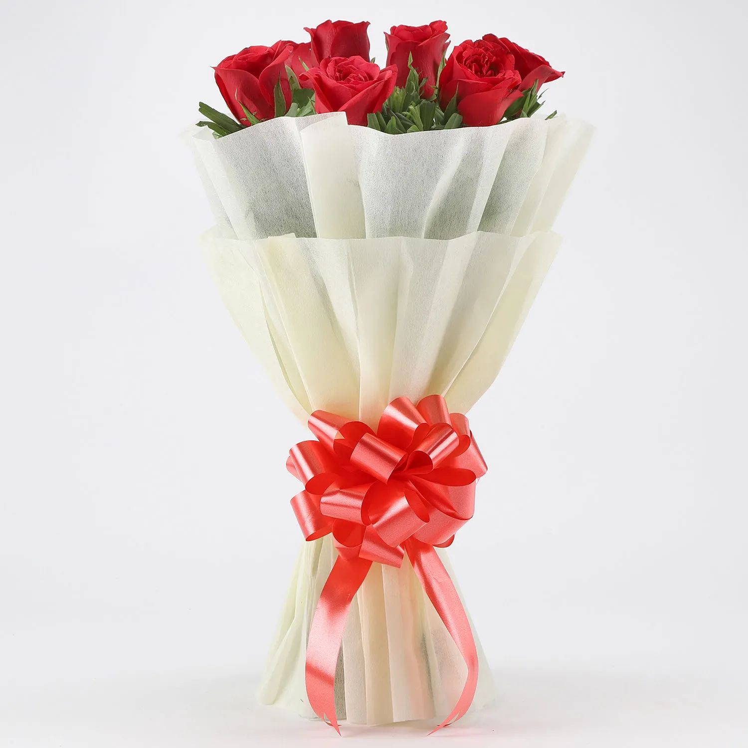 Classy 8 Red Roses Bouquet For Valentine's Day Gift view 2