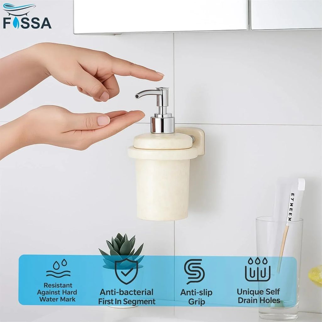 Ivory Soap Dispenser Unbreakable Abs Ceramic Finish (RM-124) view 2