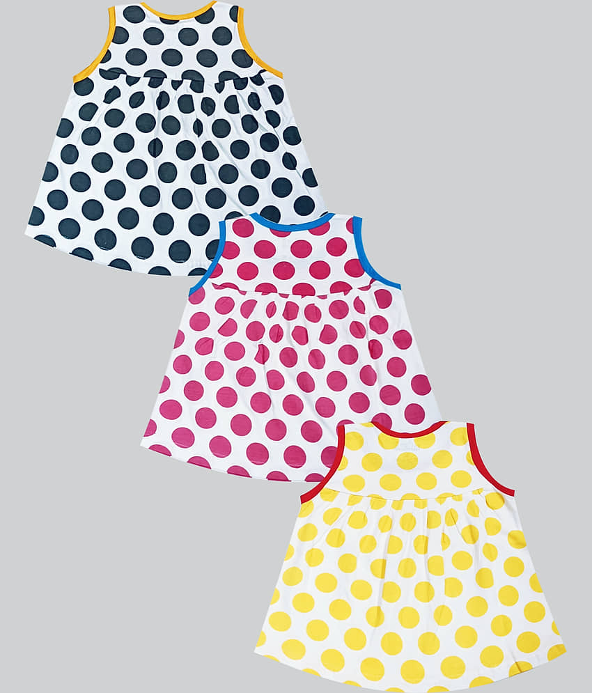 Babeezworld Pack of 3 Baby Girls Cotton Frock ( Multicolor ) view 2