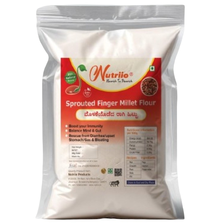 Nutriio - Sprouted Finger Millet Flour 900 Gms (Pack of 2)