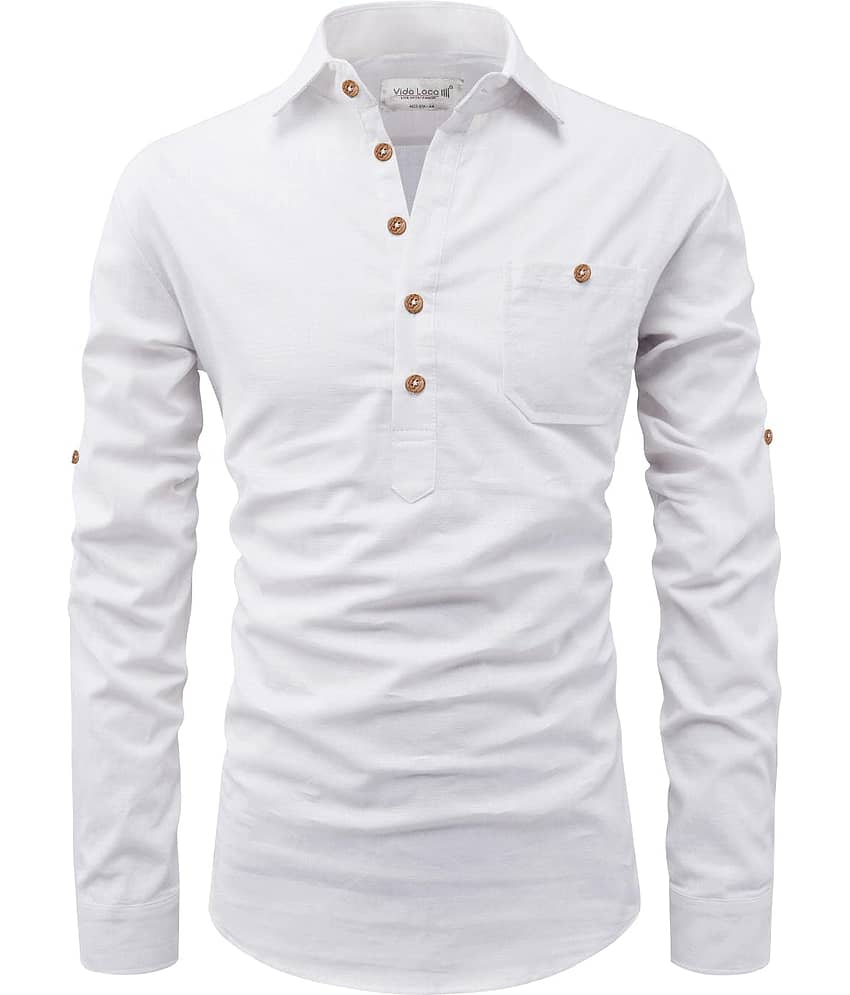 Vida Loca Sky Blue Cotton Blend Men's Shirt Style Kurta ( Pack of 1 ) view 2
