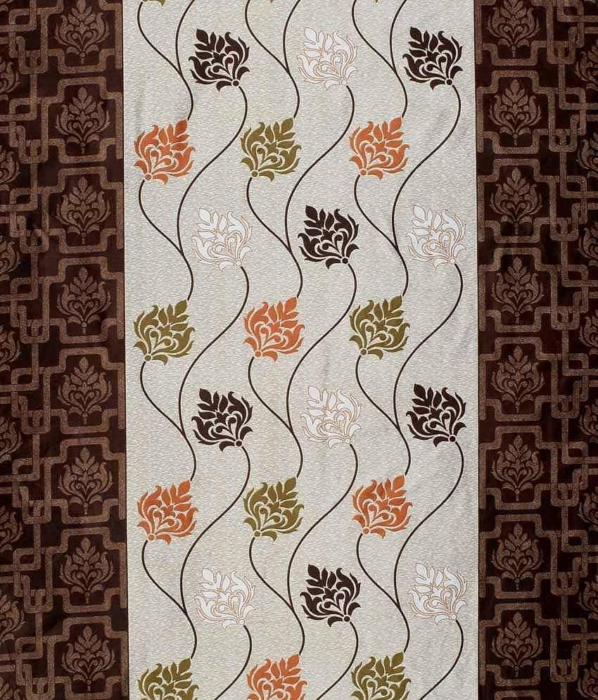 Home Sizzler Set of 2 Window Eyelet Curtains Abstract Brown view 2