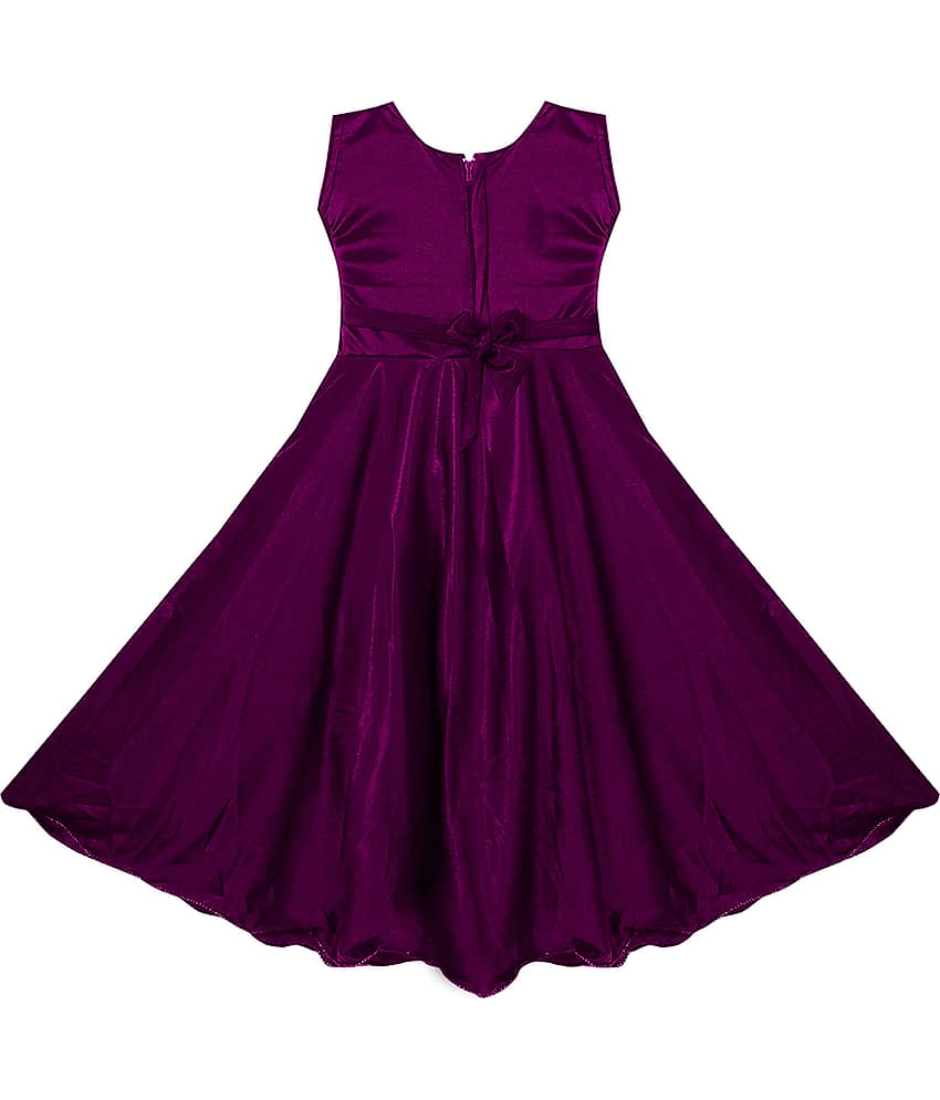 9stiches Lycra Dress For Girls ( Pack of 1 , Purple ) view 2