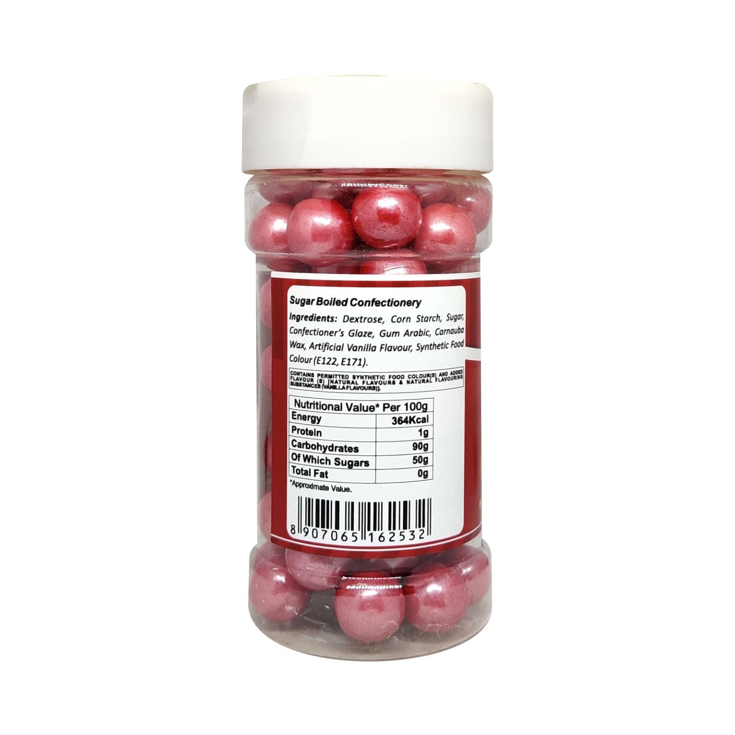 Puramio Glamour Balls Super Jumbo - Red (14mm) For Cake Decoration, 125 gm view 2