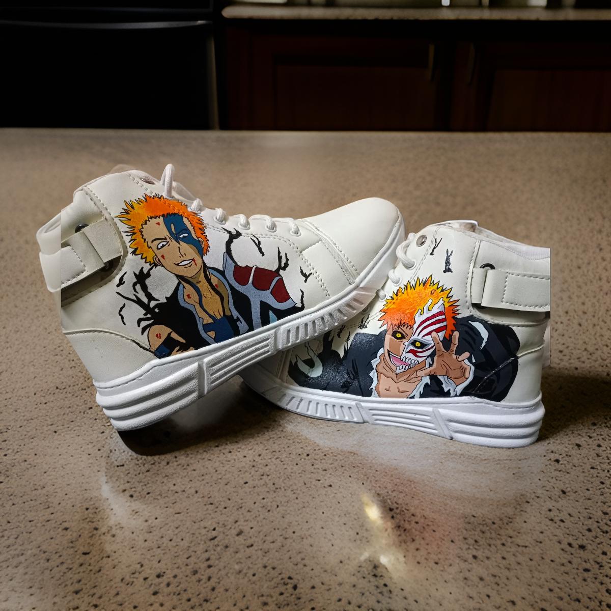 Hand-Painted Ichigo Kurosaki High-Top Anime Shoes view 2
